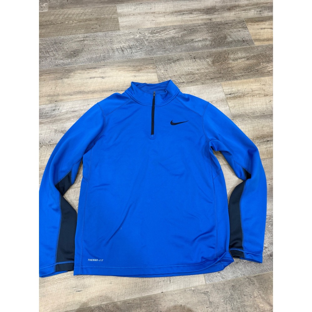 Nike Therma-FIT Mens Medium Royal Blue Quarter Zip Pullover Jacket 715199-480